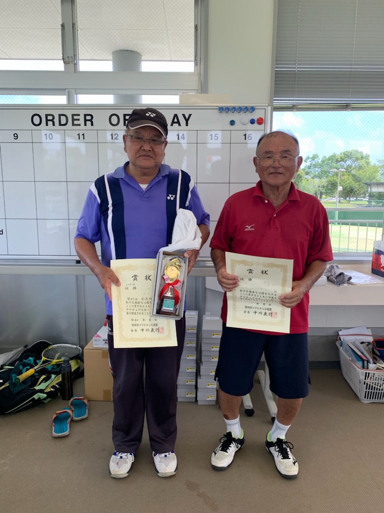 シニア65 優勝 川崎・長友ペア(三球軟式庭球部)