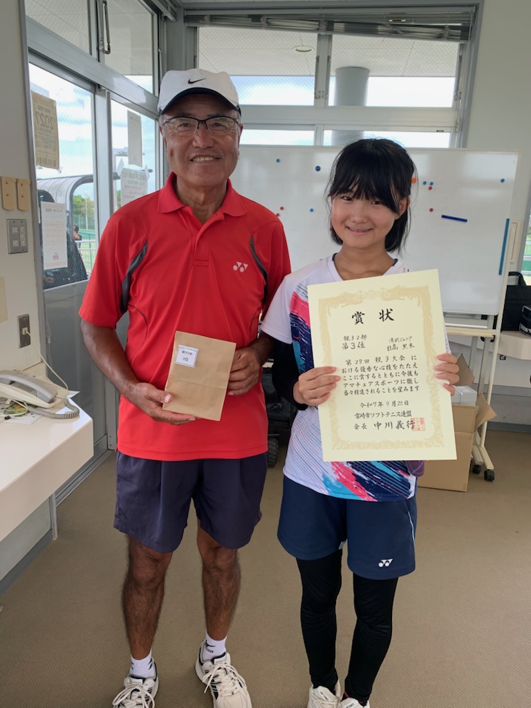 親子２部　３位 日髙・黒木ペア（清武ジュニア）