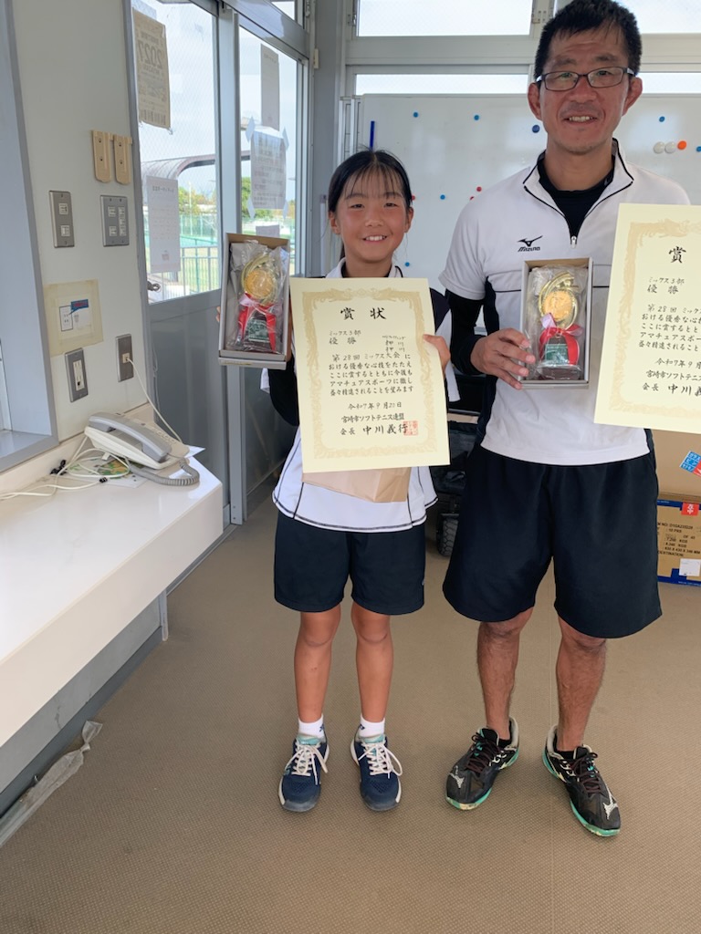 ミックス３部　優勝 押川・押川ペア（MSファイティング）