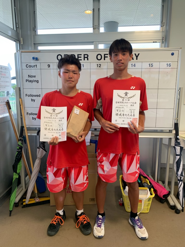 高校男子 3位 横井・芳野ペア(宮崎工業高)