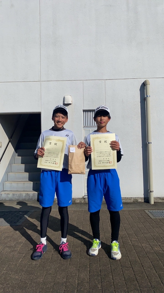 1年生男子の部　3位 菅優気・二見駿　ペア 本庄中学校