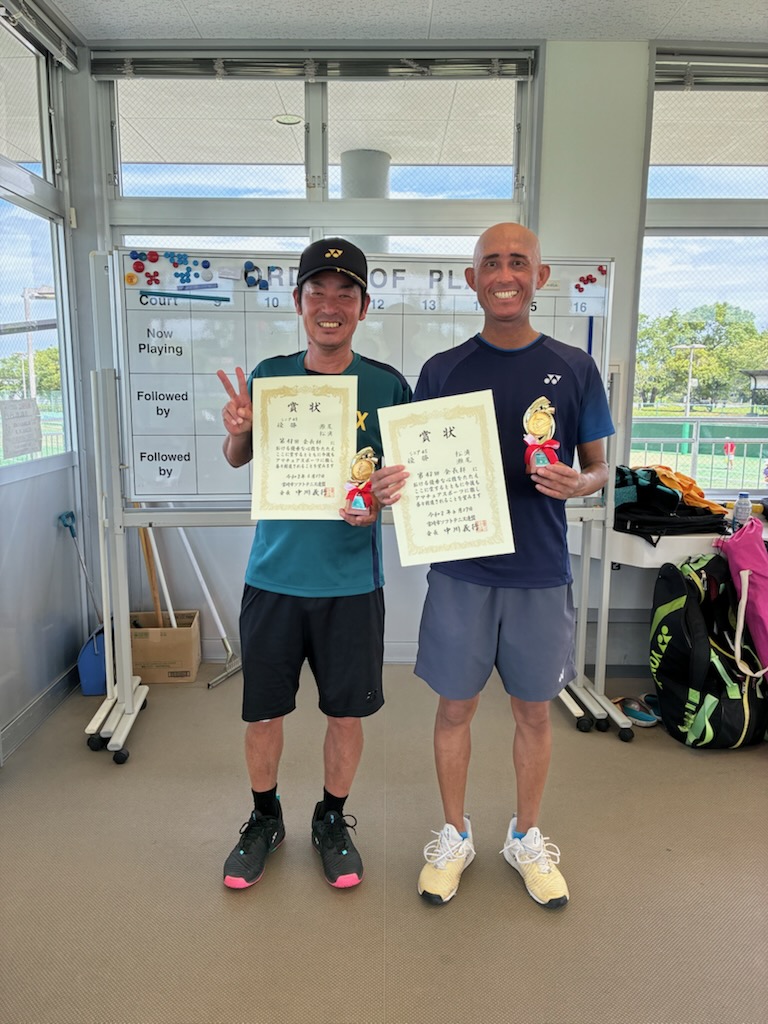 シニア男子４５　優勝 瀬尾・松浦ペア（ブルースカイ・市役所）