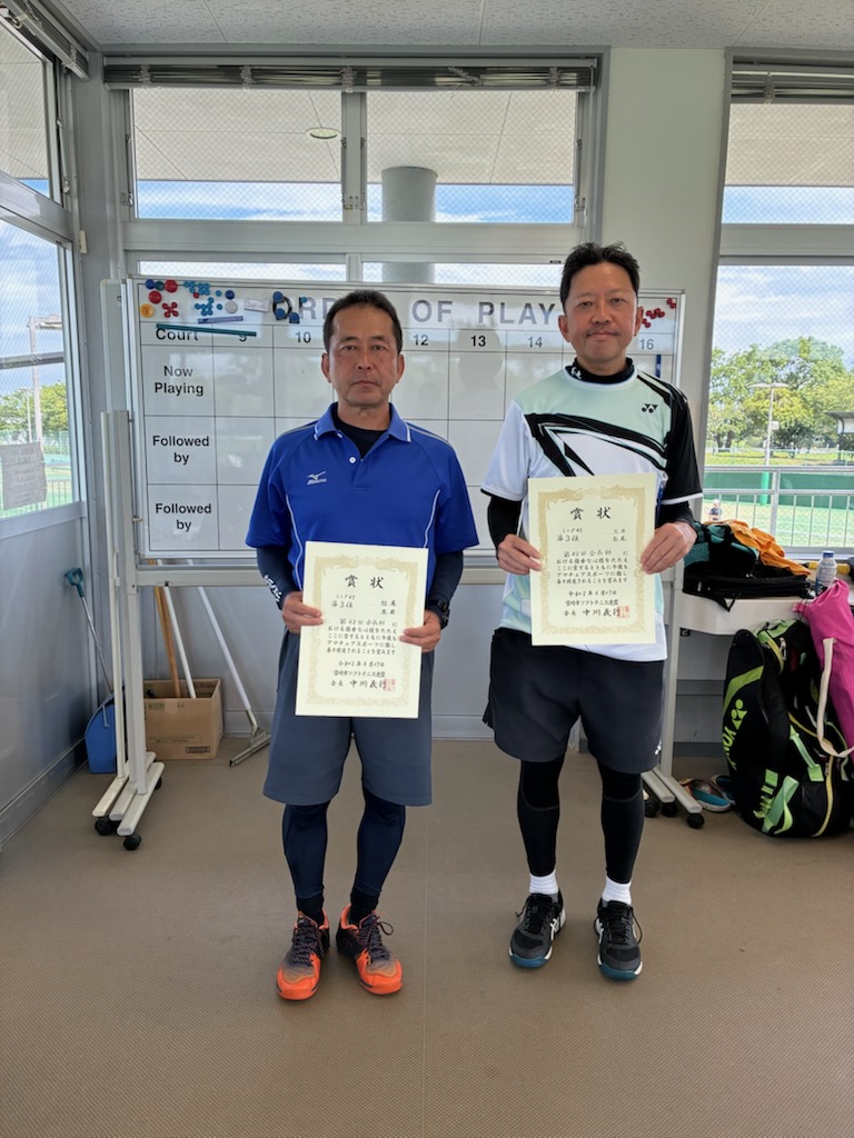 シニア男子４５　３位 立石・松尾ペア（県庁・宮崎ソフト）