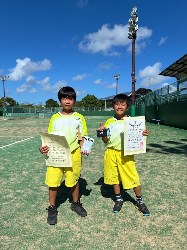 小学生男子Bの部 ３位 田村・松浦ペア（清武ジュニア）